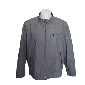Tasso Elba Mens Luca Lightweight Bomber Jacket Coat Size XL Gray